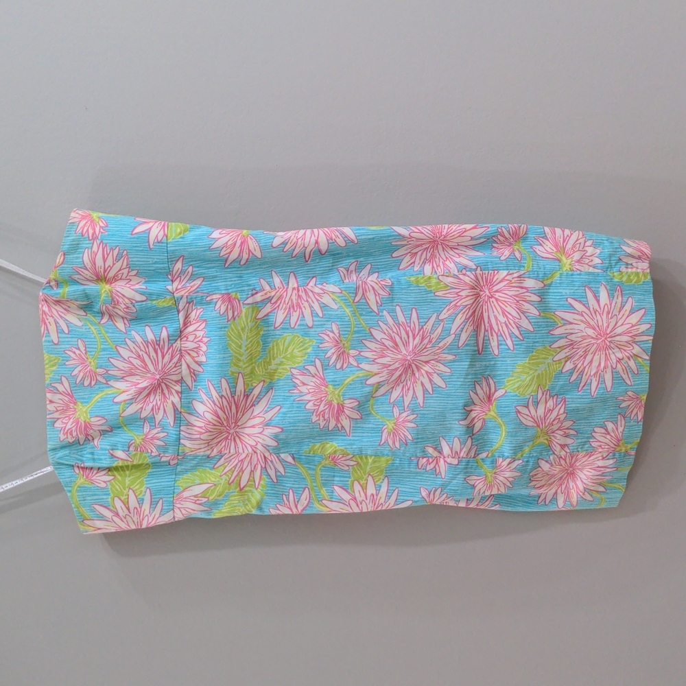 Beautiful Strapless Lilly Dress with Pink Flowers 8